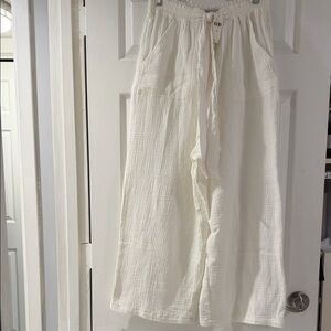 Anthropologie Cream Textured Pants Size XL
NWT